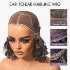 Glueless Bob 13X4 Frontal Human Hair Wig - Highlight | 12"