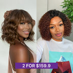 Glueless HD Lace Loose Wave T-Part Lace Human Hair Wig - Ombre | 10"