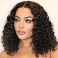 Glueless Curly 4X4 Closure Human Hair Wig | 12"