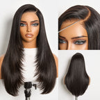 Glueless HD Lace Layered T-Part Lace Human Hair Wig - Grey | 8"-14"