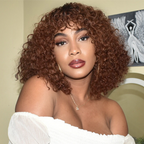 Glueless Bob Human Hair Wig - Red with Bangs | 8"-14"