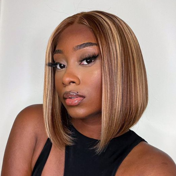 Glueless Bob 4X4 Closure Human Hair Wig - Highlight | 8"-14"