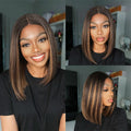Glueless Bob 4X4 Closure Human Hair Wig - Red | 8"-14"