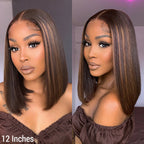 Glueless Bob 4X4 Closure Human Hair Wig - Highlight | 8"-14"