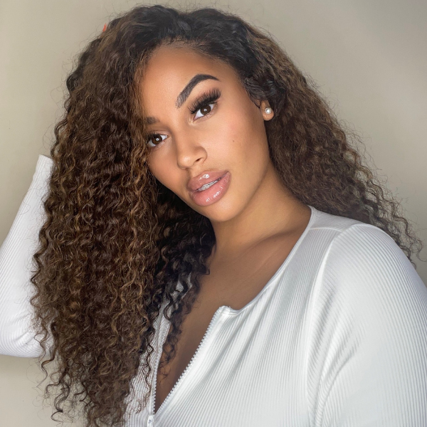 HD Lace Loose Wave T-Part Lace Human Hair Wig - Brown | 10"-28"