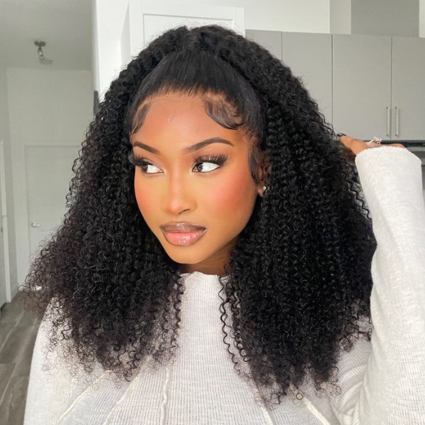 HD Lace Curly T-Part Lace Human Hair Wig | 10"-28"
