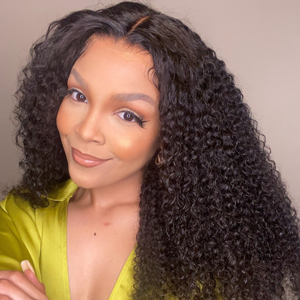 HD Lace Curly T-Part Lace Human Hair Wig | 10"-28"
