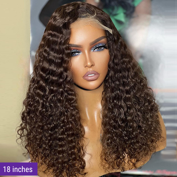 Glueless Curly 5X5 Closure Human Hair Wig - Brown | 10"-28"
