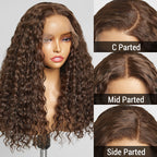 Glueless Curly 5X5 Closure Human Hair Wig - Brown | 10"-28"