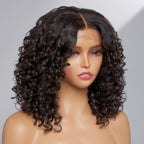 Glueless Curly 4X4 Closure Human Hair Wig | 12"