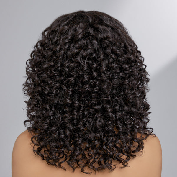 Glueless Curly 4X4 Closure Human Hair Wig | 12"