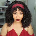 Glueless Curly Human Hair Wig with Bangs | 8"-14"