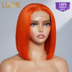 Glueless Bob 4X4 Closure Human Hair Wig - Red | 8"-14"
