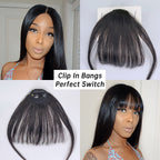Body Wave Human Hair Wig - Blonde with Bangs | 10"-28"