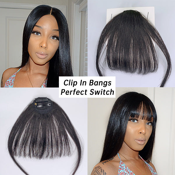 Body Wave Human Hair Wig - Blonde with Bangs | 10"-28"