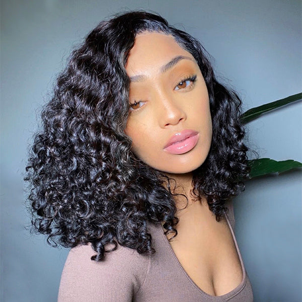 Glueless Curly 4X4 Closure Human Hair Wig | 8"-14"