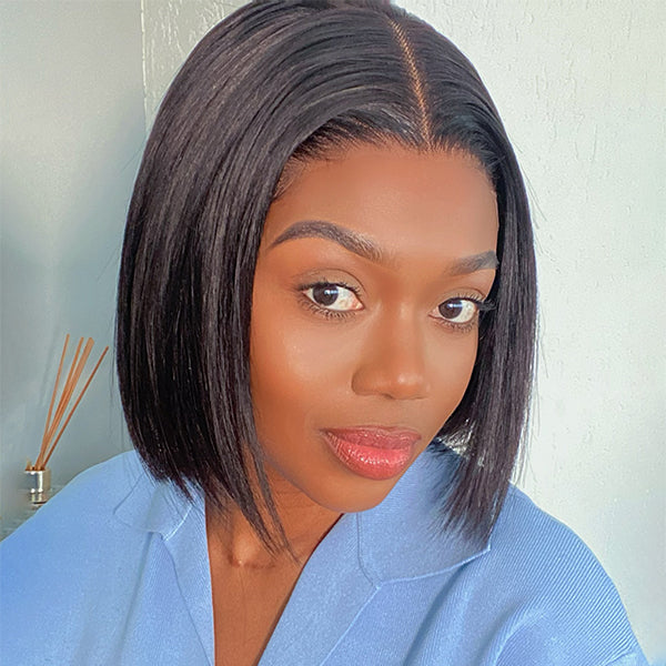 Glueless Bob 5X5 Closure Human Hair Wig - Blonde | 8"-14"
