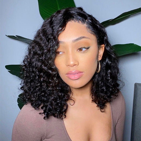Glueless Curly 4X4 Closure Human Hair Wig | 8"-14"
