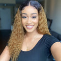Curly 4X4 Closure Human Hair Wig - Red | 8"-14"